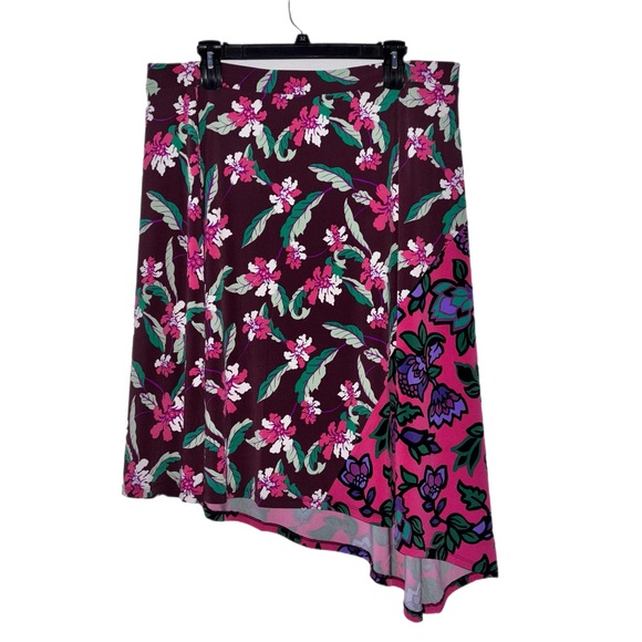 IMAN Dresses & Skirts - IMAN Asymmetrical Skirt - Pink and Purple Floral NWOT